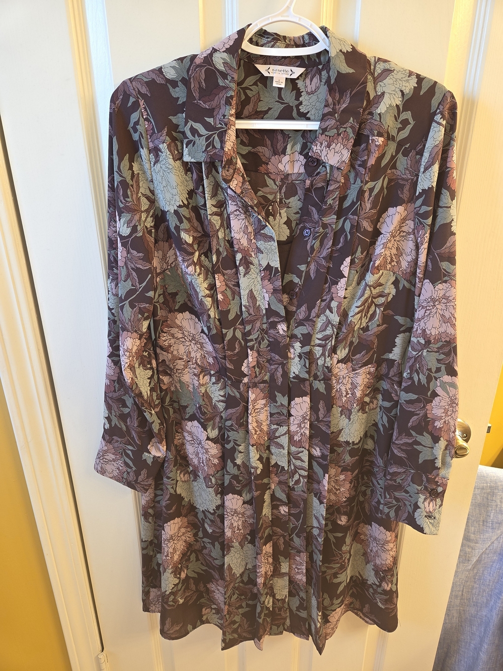 Nanette Lepore Floral Tunic Dress in Plum, Lavender and Sage
